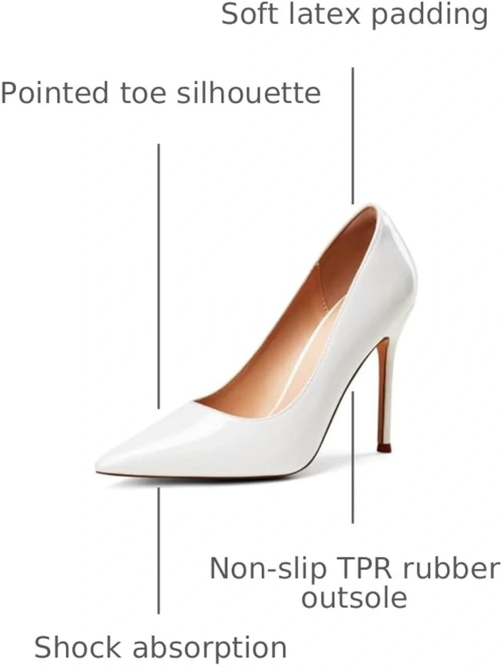 Elisabeth Lang Classic White Patent Pointed-Toe Stiletto Pump - Picture 4 of 9
